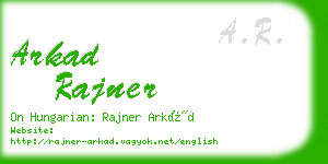 arkad rajner business card